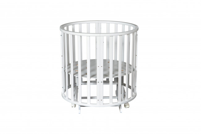 Кровать детская "Мирра" 6 в 1 универсальный маятник/колесо (белый) Кровать детская "Мирра" 6 в 1 универсальный маятник/колесо (белый)