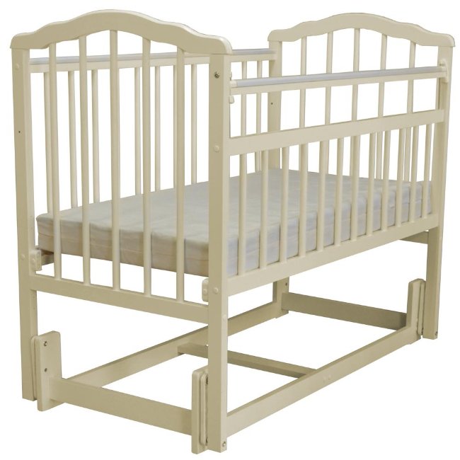 Детская кроватка MALIKA «Melisa-3» маятник продольный, слоновая кость